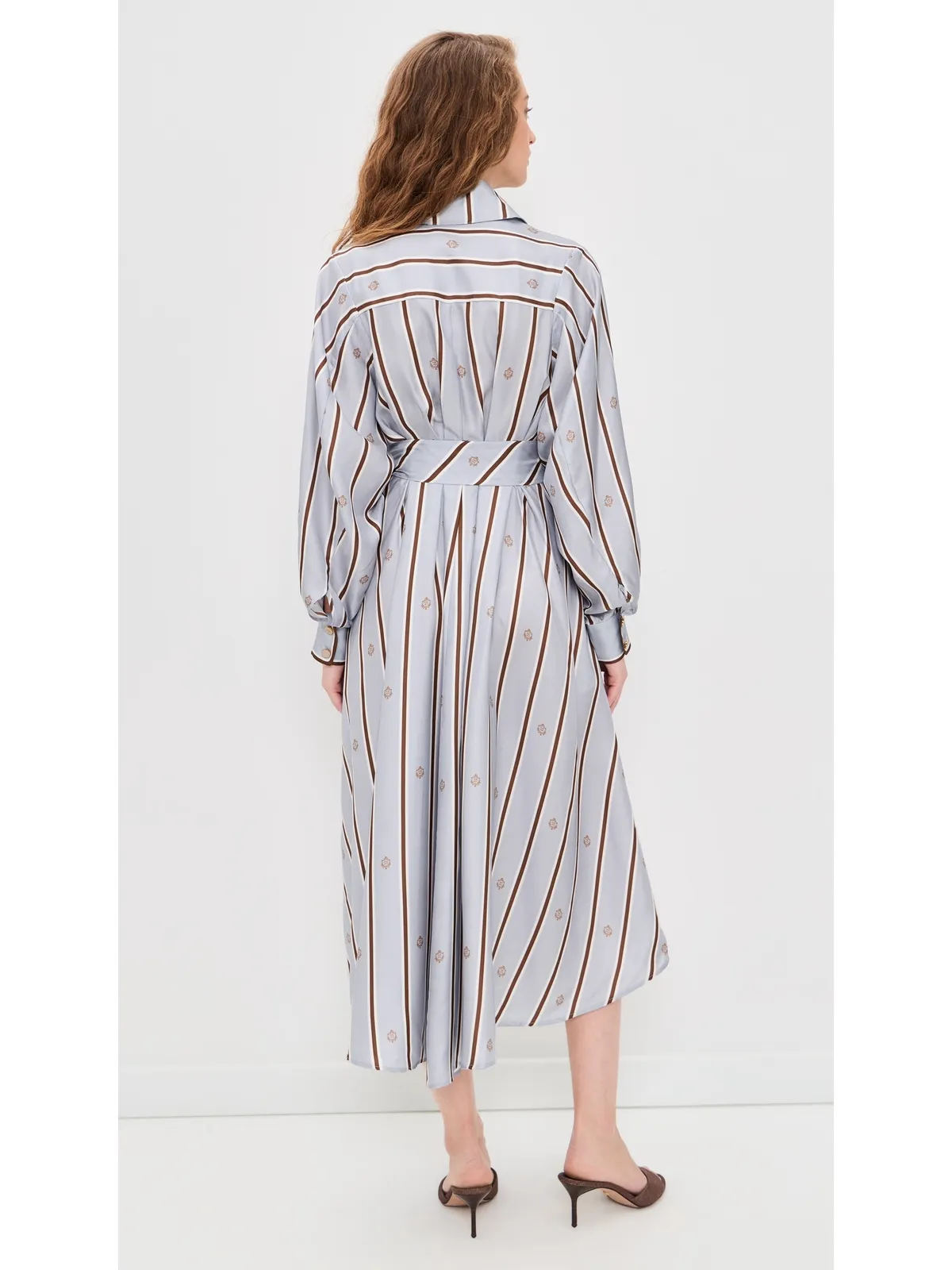 Zimmermann エンブレム タック シルク ミディドレス - 画像3