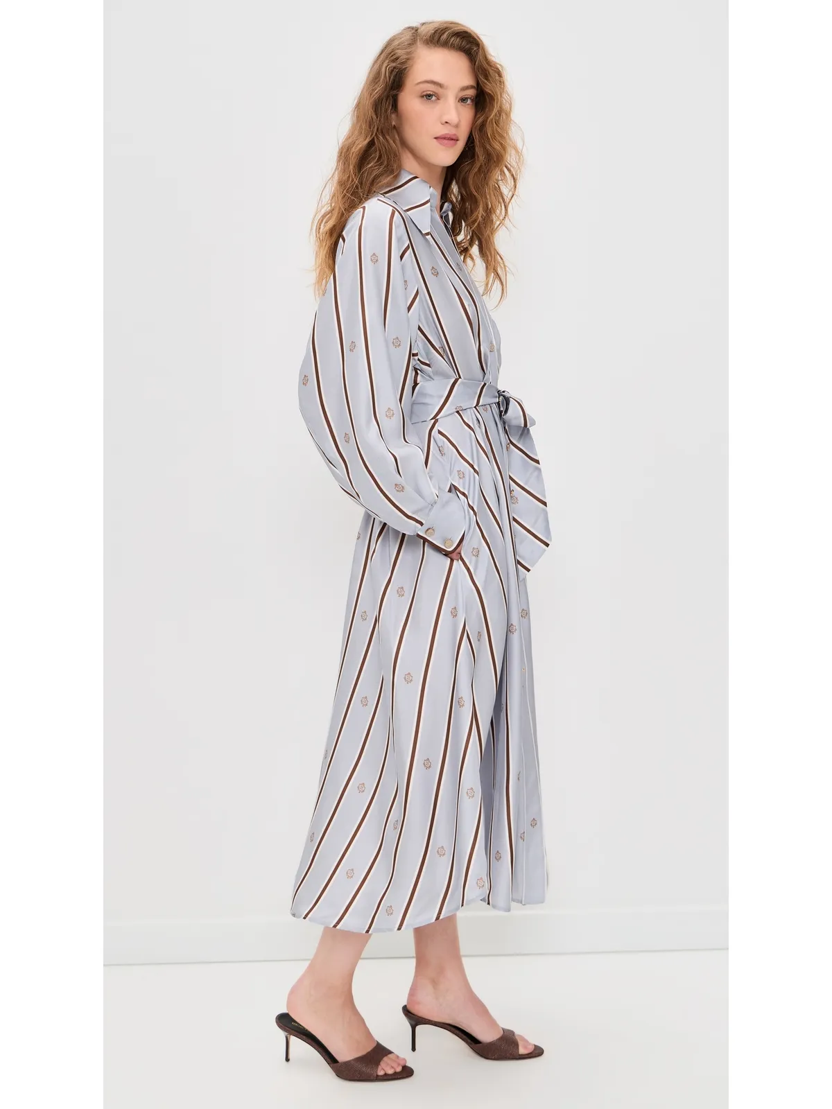 Zimmermann エンブレム タック シルク ミディドレス - 画像4