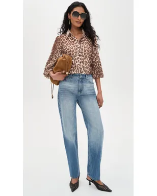 Zimmermann サンレイ襟付きトップ レオパード - サムネイル5