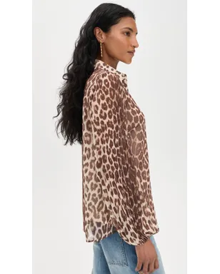 Zimmermann サンレイ襟付きトップ レオパード - サムネイル4