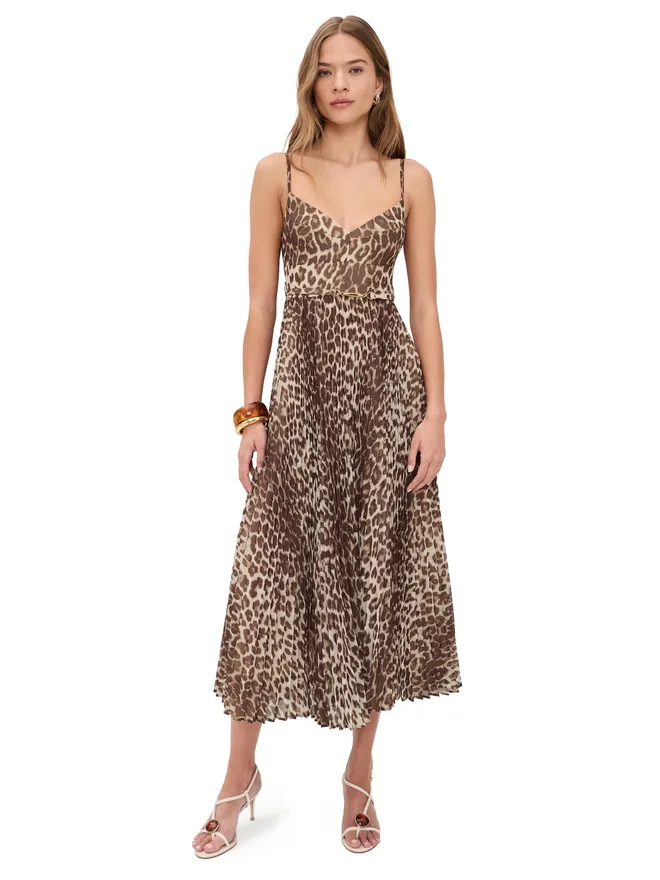 Zimmermann Zimmermann サンレイプリーツピクニックドレス レオパード柄の商品画像