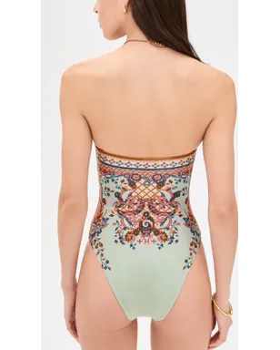 Zimmermann アスター スカーフタイ ワンピース水着 ブルー ペイズリーフローラル - サムネイル3
