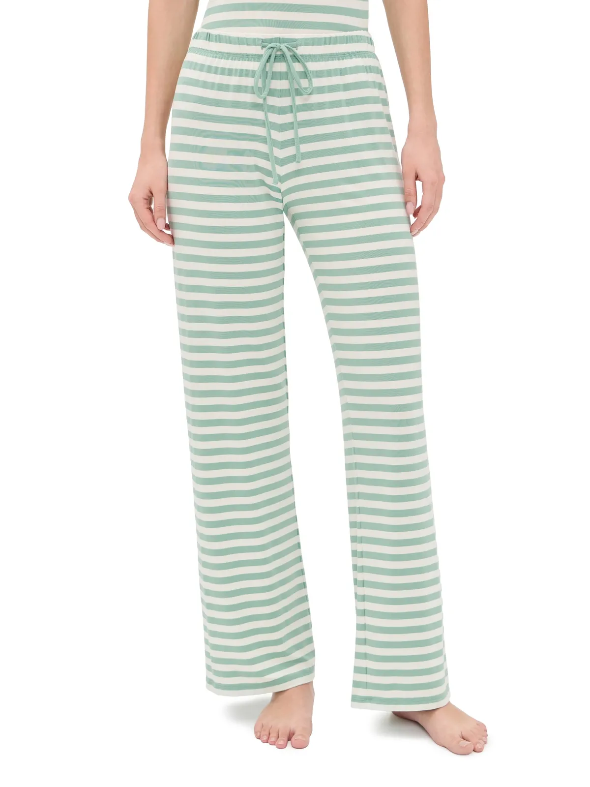 Z Supply So Sweet Stripe Pants クリスタルグリーン - 画像1
