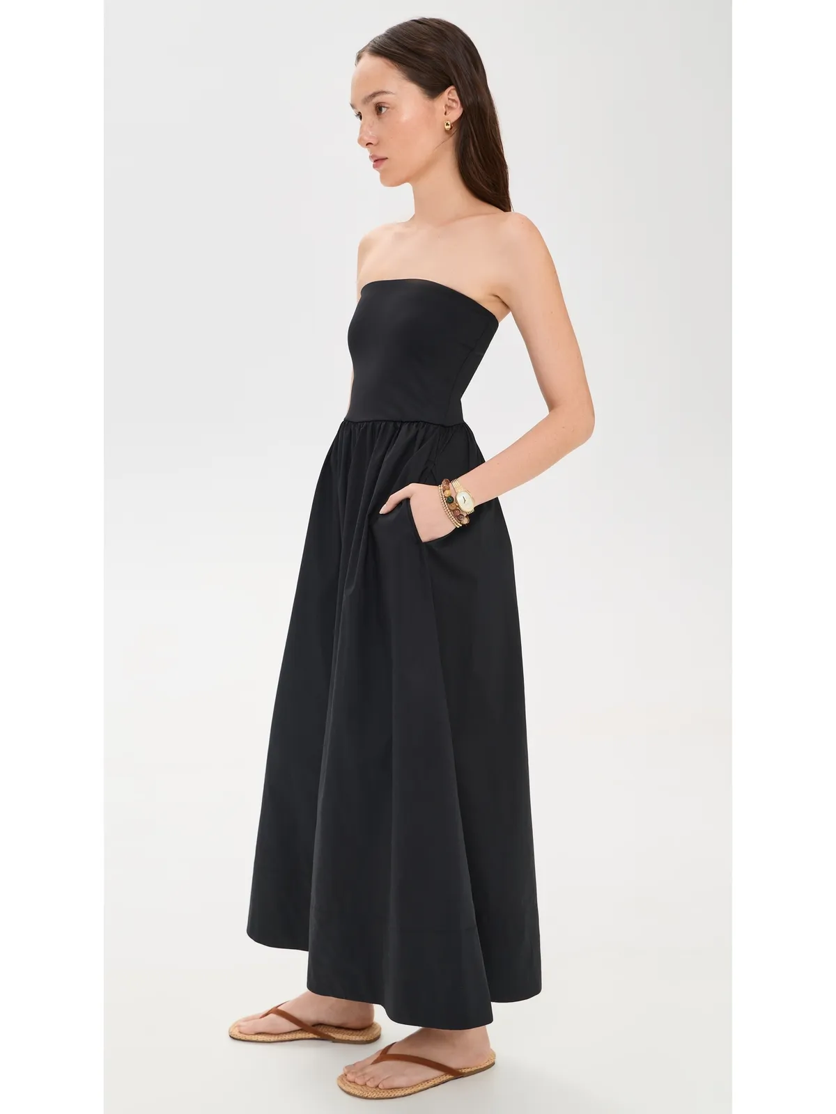 Z Supply Sunsought Strapless Midi Dress Black - 画像4
