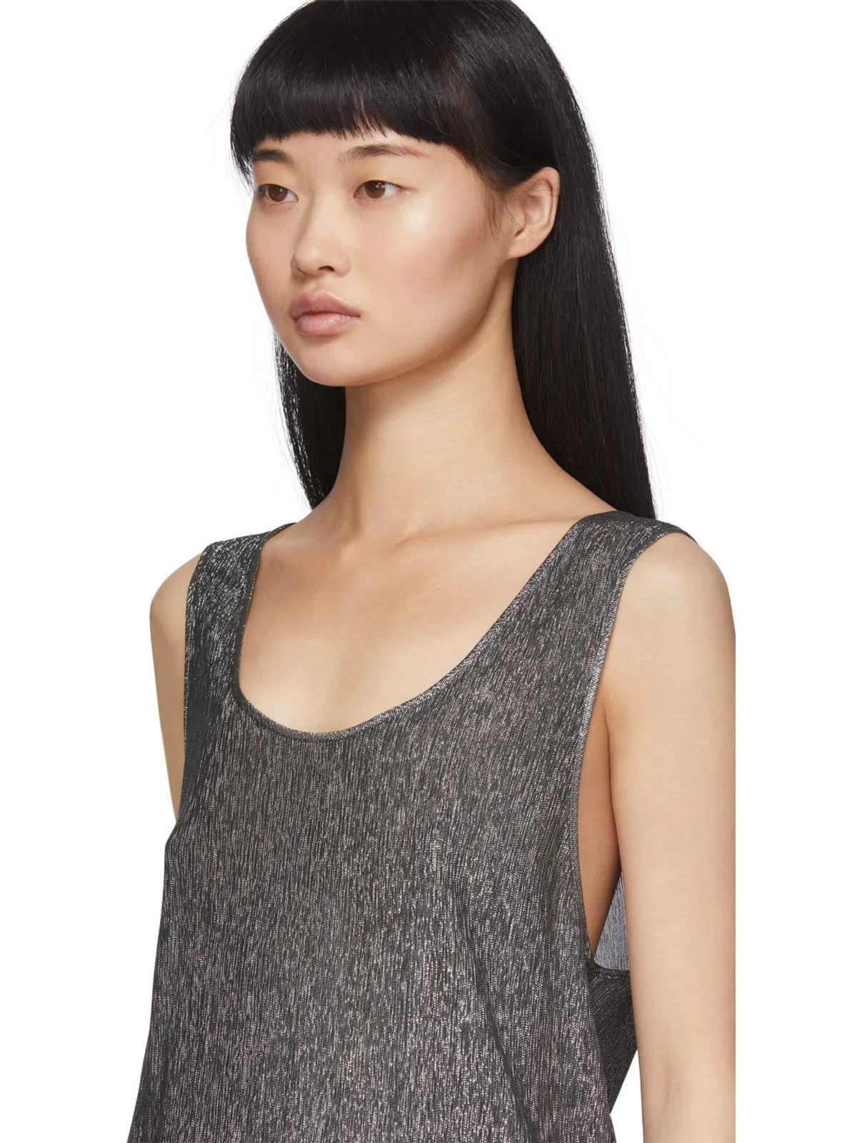 Saint Laurent ラメ ジャージ タンク トップ - 画像4