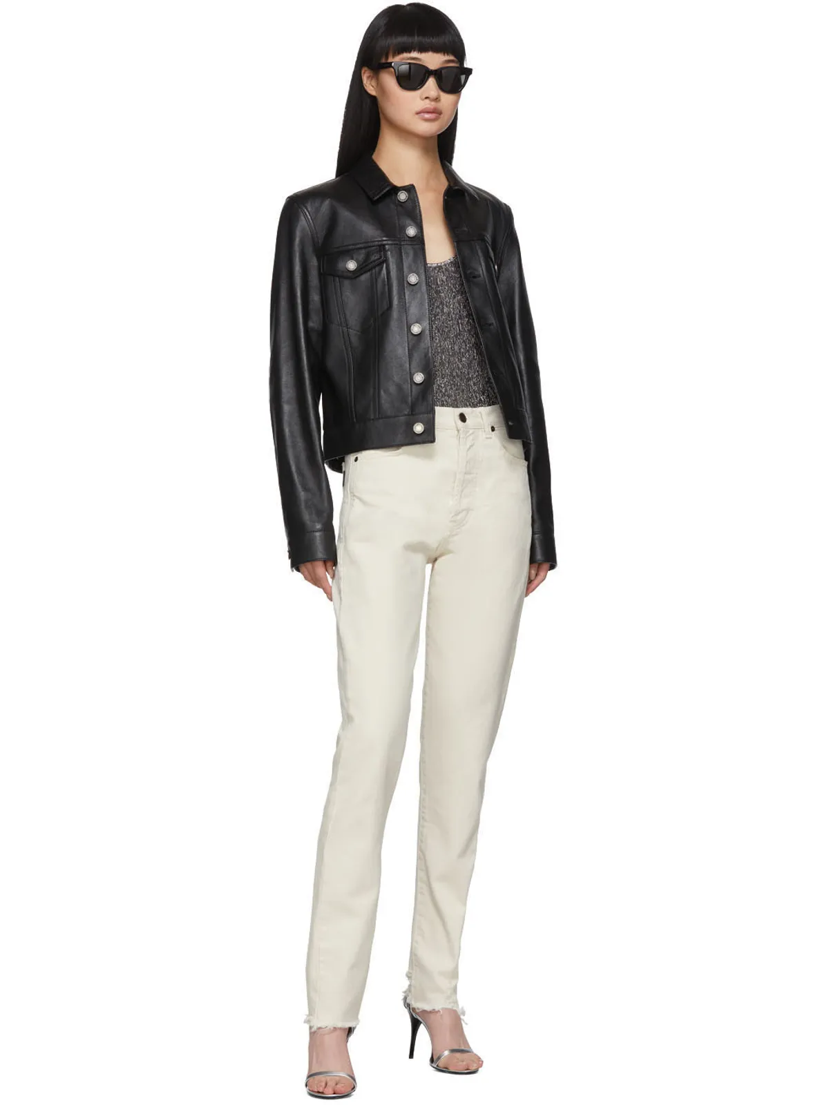 Saint Laurent ラメ ジャージ タンク トップ - 画像5