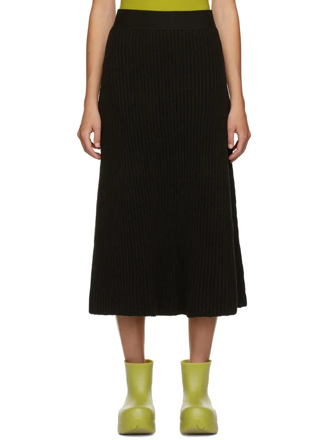 Bottega Veneta Bottega Veneta リブ Distorted ミッドレングス スカートの商品画像
