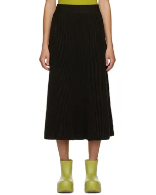 Bottega Veneta リブ Distorted ミッドレングス スカート - サムネイル1