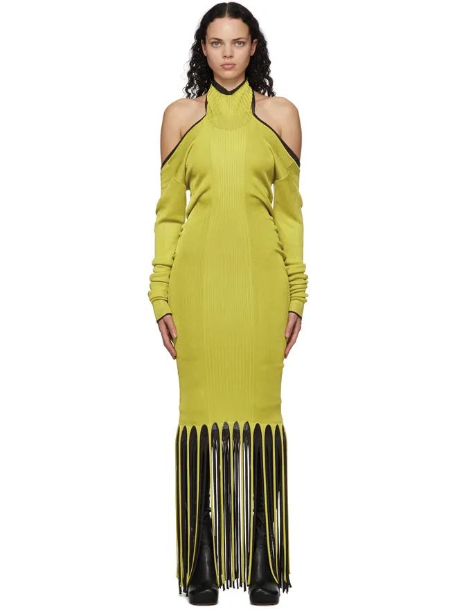 Bottega Veneta Bottega Veneta ビスコース ツイスト フリンジ ドレスの商品画像