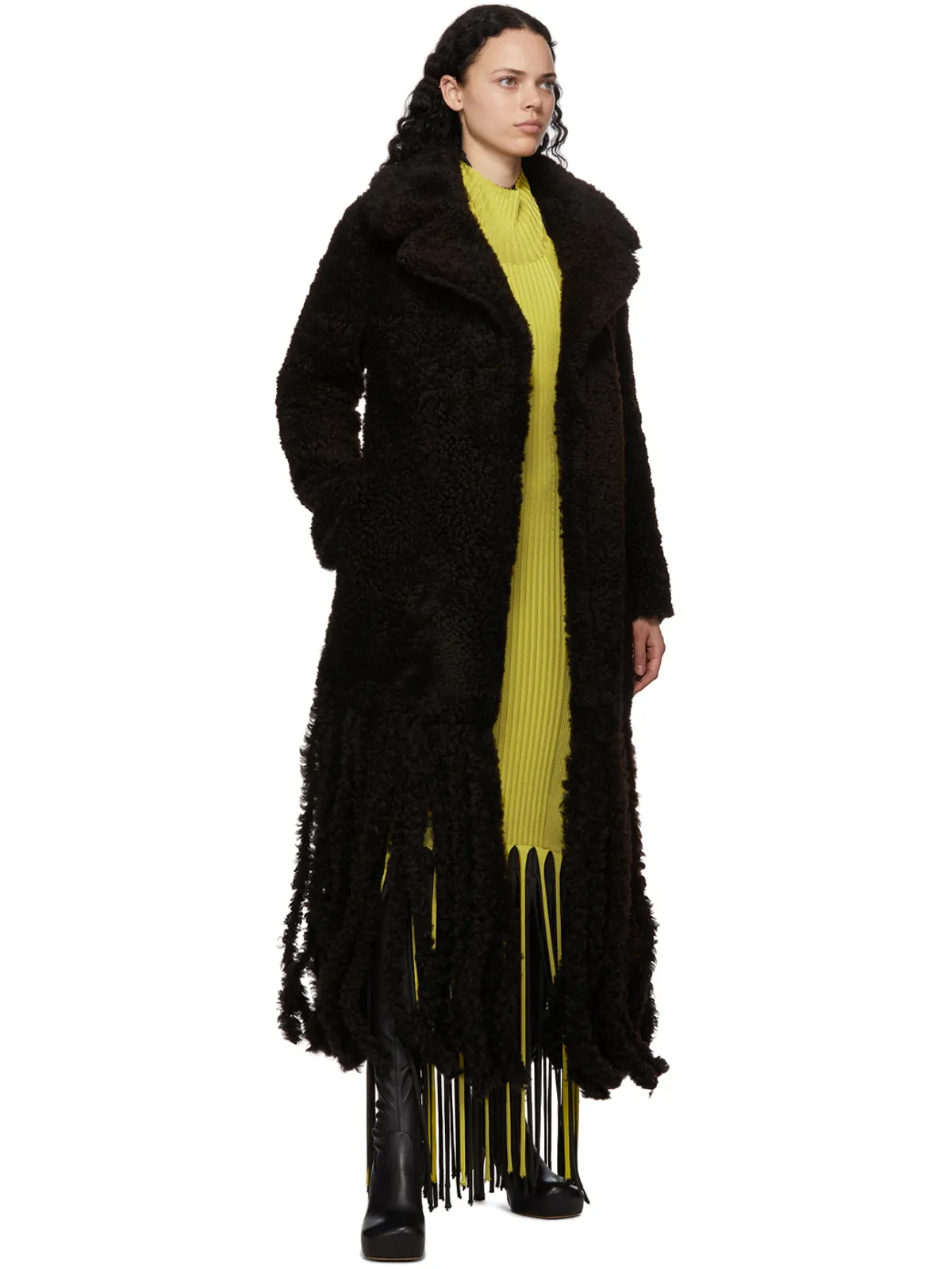 Bottega Veneta ビスコース ツイスト フリンジ ドレス - 画像4