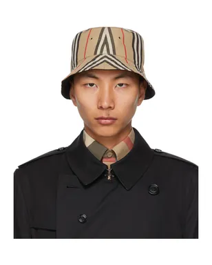 Burberry ベージュ Icon Stripe バケット ハット - サムネイル1
