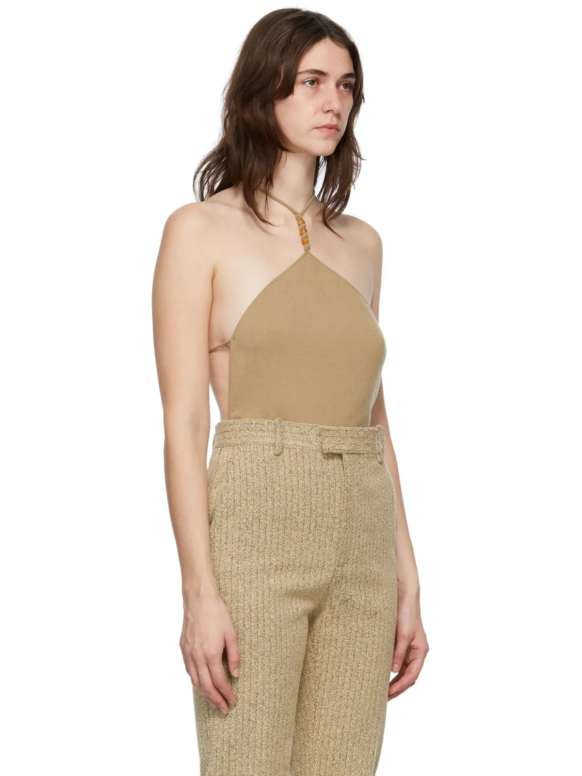 Bottega Veneta カシミア ホルター ボディスーツ - 画像2