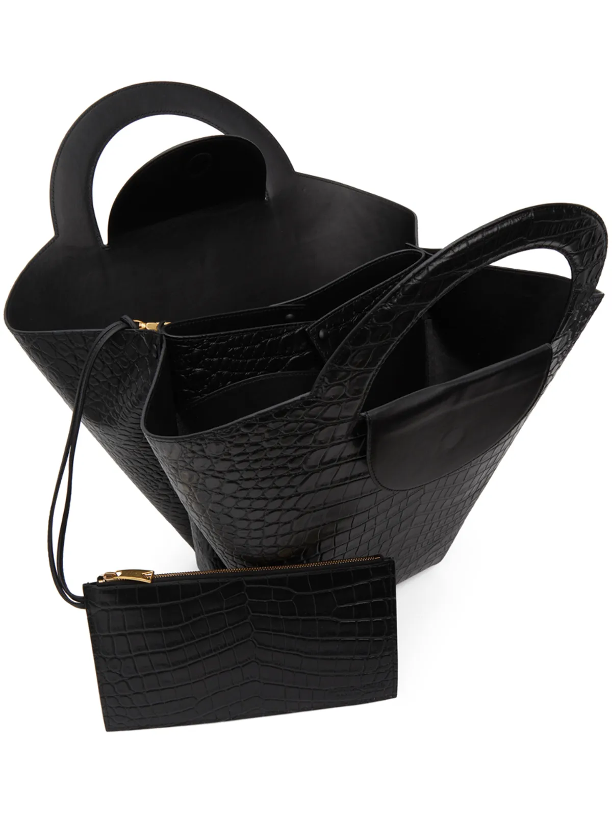 Bottega Veneta クロコ トップ ハンドル トート - 画像5