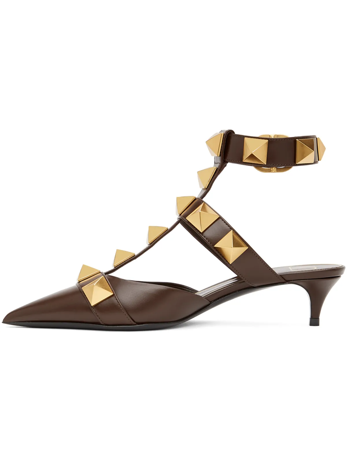 Valentino Garavani ブラウン Roman Stud ミディアム ヒール - 画像3