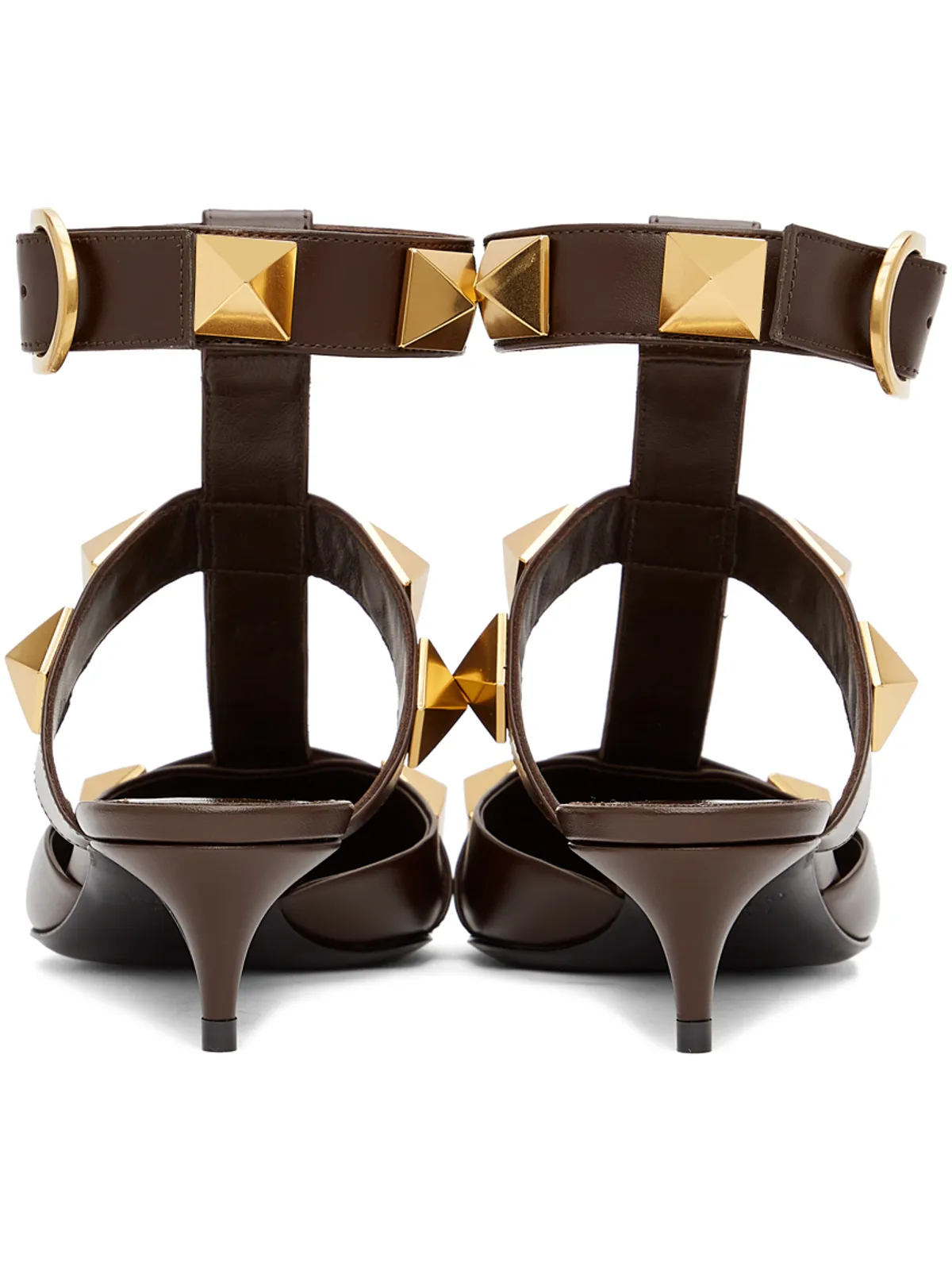 Valentino Garavani ブラウン Roman Stud ミディアム ヒール - 画像4