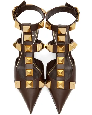 Valentino Garavani ブラウン Roman Stud ミディアム ヒール - サムネイル5