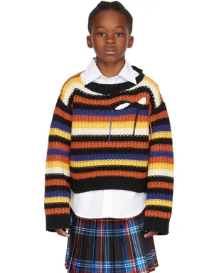 Charles Jeffrey LOVERBOY キッズ｜SSENSE限定 ボーダー Slash セーター - サムネイル2