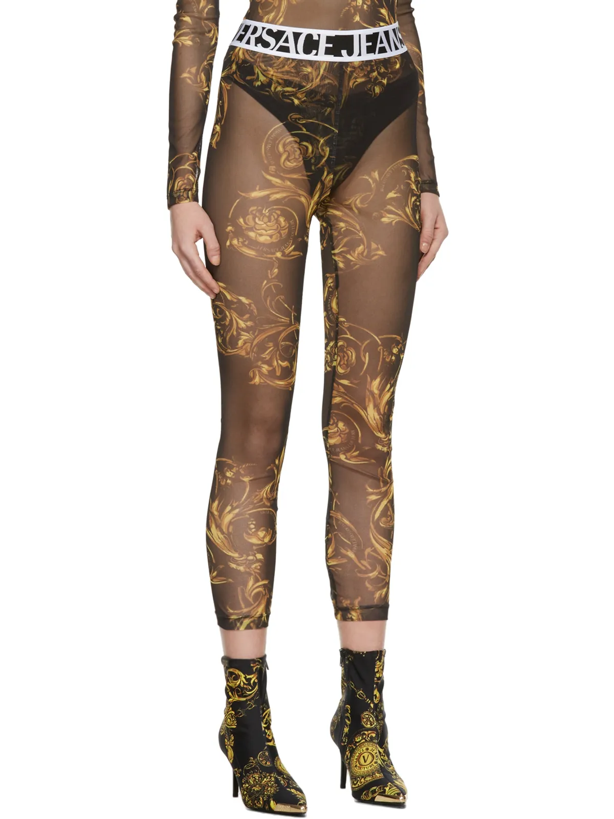 Versace Jeans Couture Footless タイツ - 画像2