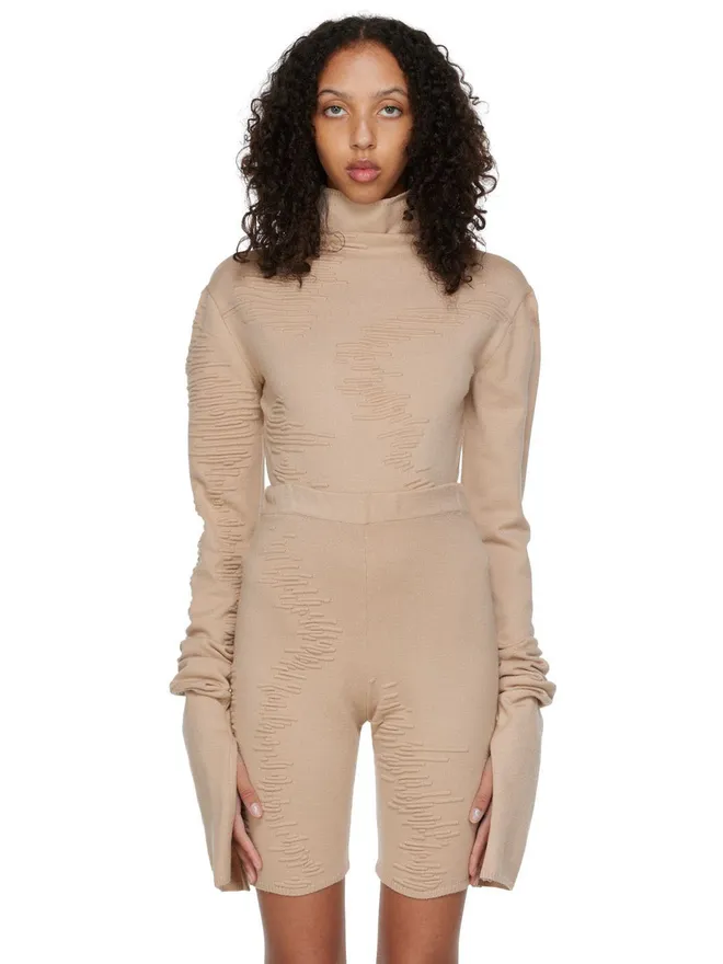 SELASI SELASI SSENSE限定 KBN Knitwearエディション ベージュ ボディスーツの商品画像