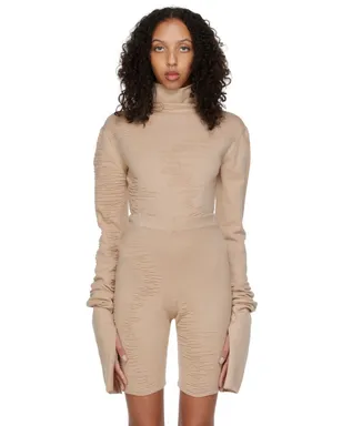 SELASI SSENSE限定 KBN Knitwearエディション ベージュ ボディスーツ - サムネイル1