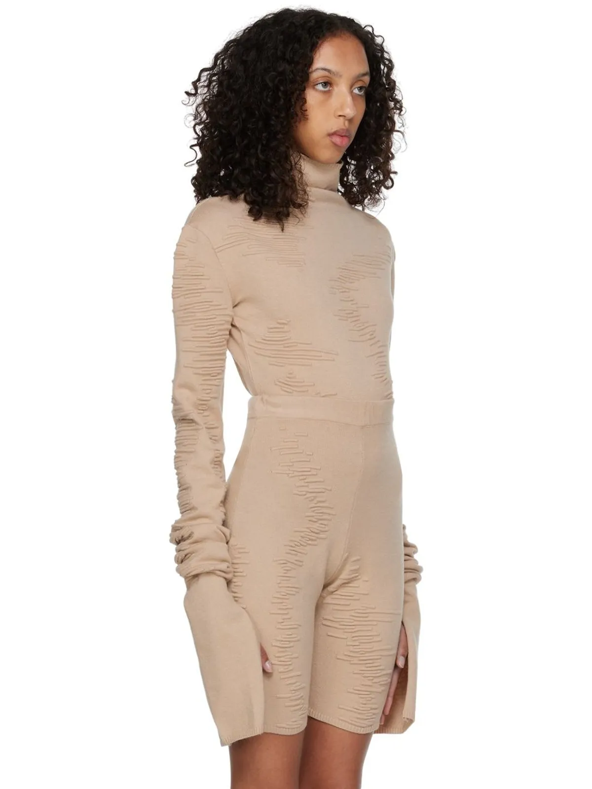 SELASI SSENSE限定 KBN Knitwearエディション ベージュ ボディスーツ - 画像2