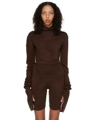 SELASI SSENSE限定 KBN Knitwearエディション ブラウン ボディスーツ - サムネイル1