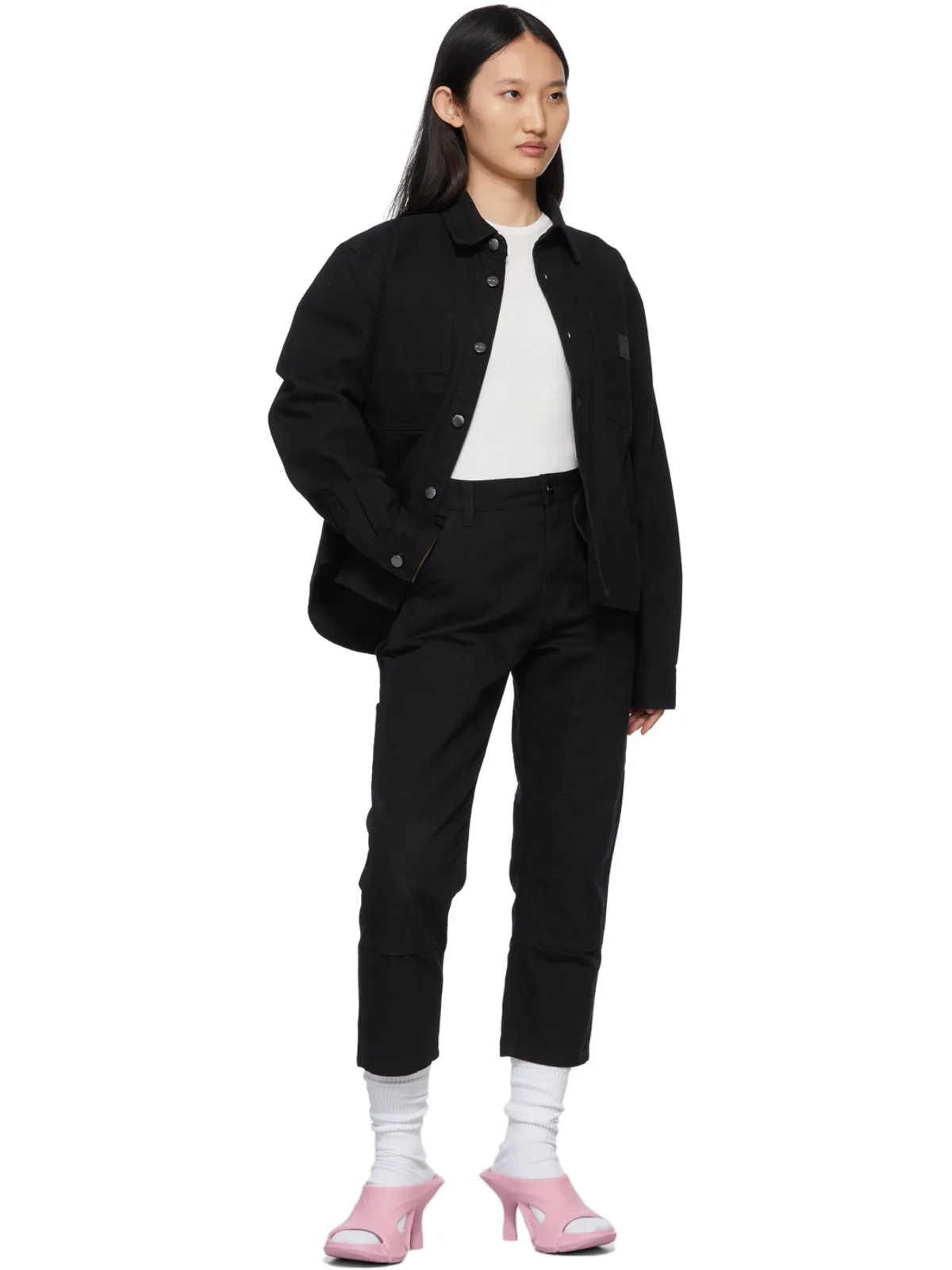 WARDROBE.NYC Carhartt エディション ブラック WIP トラウザーズ - 画像4