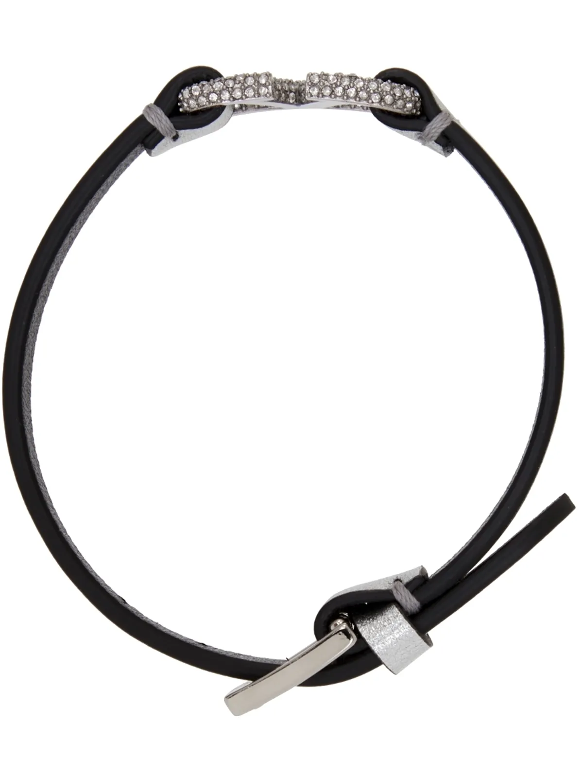 Valentino Garavani シルバー クリスタル Vlogo ブレスレット - 画像2