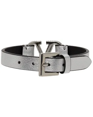 Valentino Garavani シルバー クリスタル Vlogo ブレスレット - サムネイル4