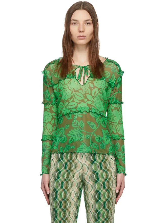 Anna Sui Anna Sui Paradisiac Combo Mesh Tシャツの商品画像