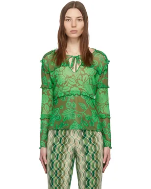 Anna Sui Paradisiac Combo Mesh Tシャツ - サムネイル1