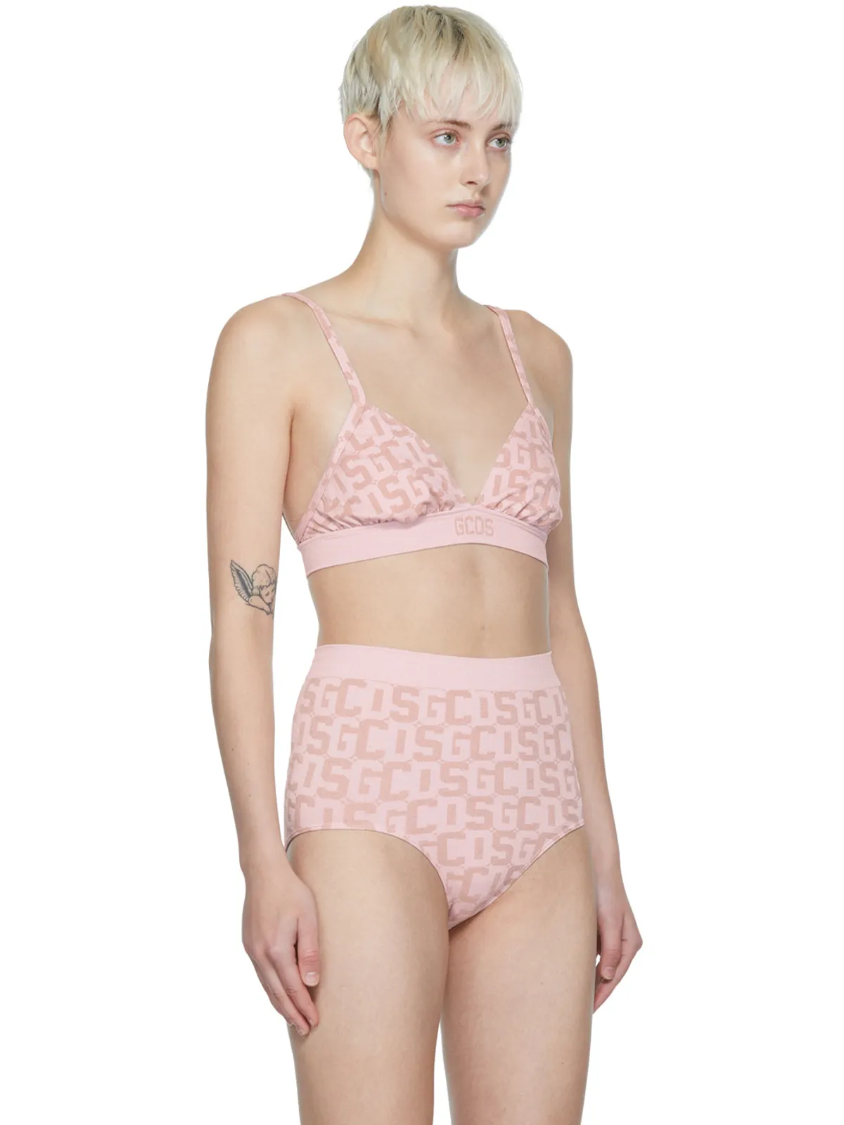 Wolford GCDSエディション ピンク ナイロン ブラ - 画像2