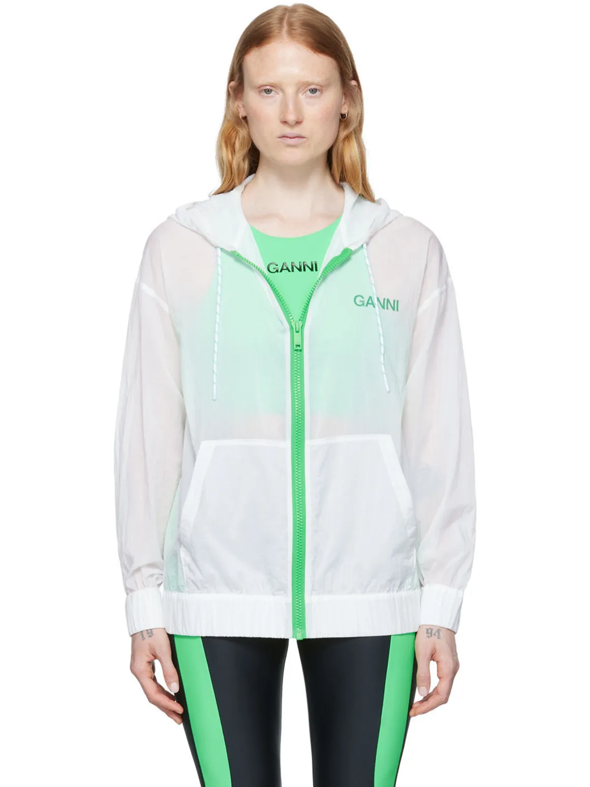 Ganni SSENSE限定 リサイクルナイロン スポーツフーディ - 画像1