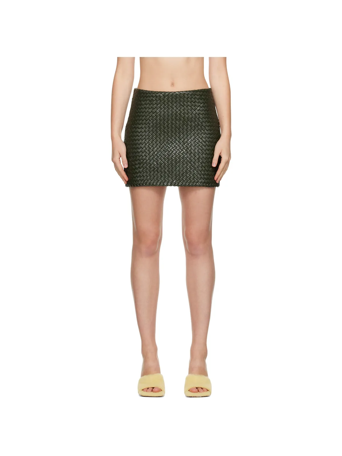 Bottega Veneta Intrecciato レザー ミニスカート - 画像1