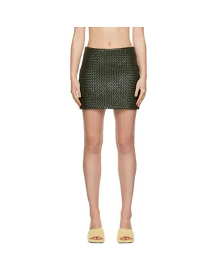 Bottega Veneta Intrecciato レザー ミニスカート - サムネイル1