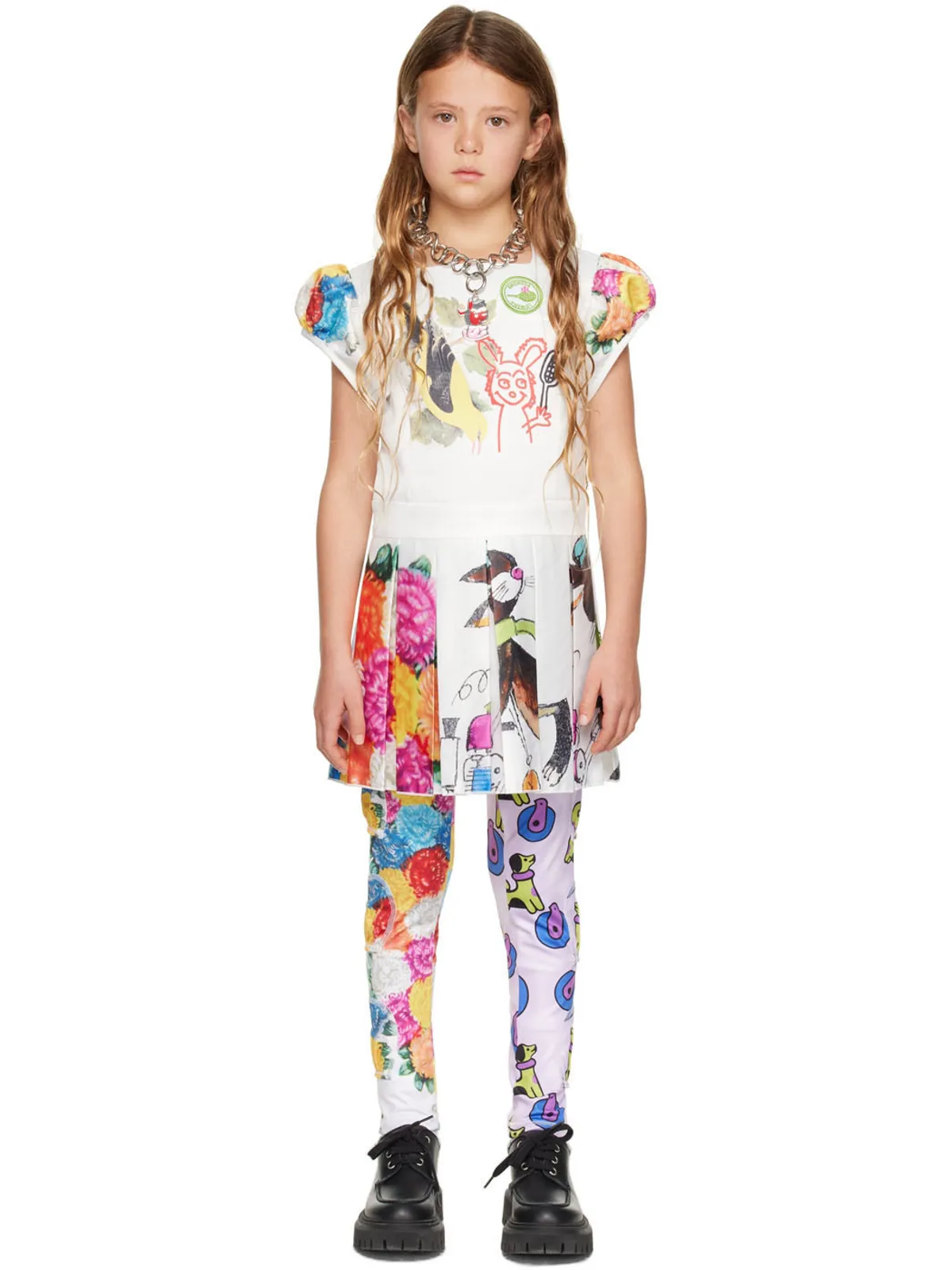 Chopova Lowena キッズ｜SSENSE限定 Bird & Floral ワンピース - 画像1