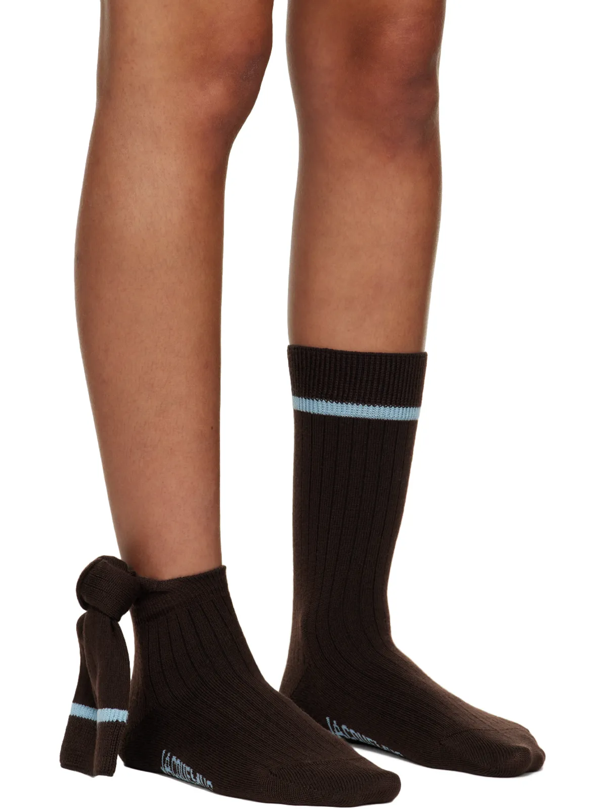 JACQUEMUS Le Papierコレクション ブラウン Les Chaussettes Noeud ソックス - 画像4