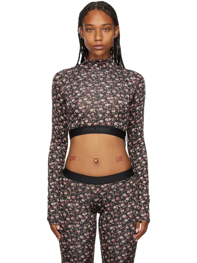 Palm Angels Palm Angels フローラル プリント 長袖Tシャツの商品画像