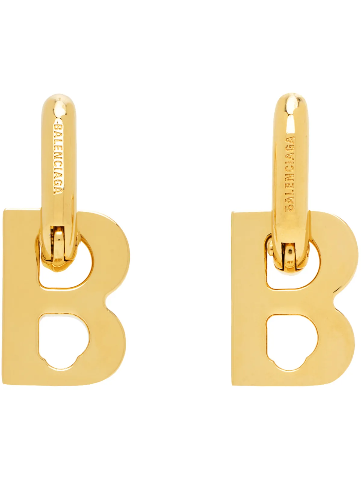 Balenciaga ゴールド B Chain Xs ピアス - 画像1