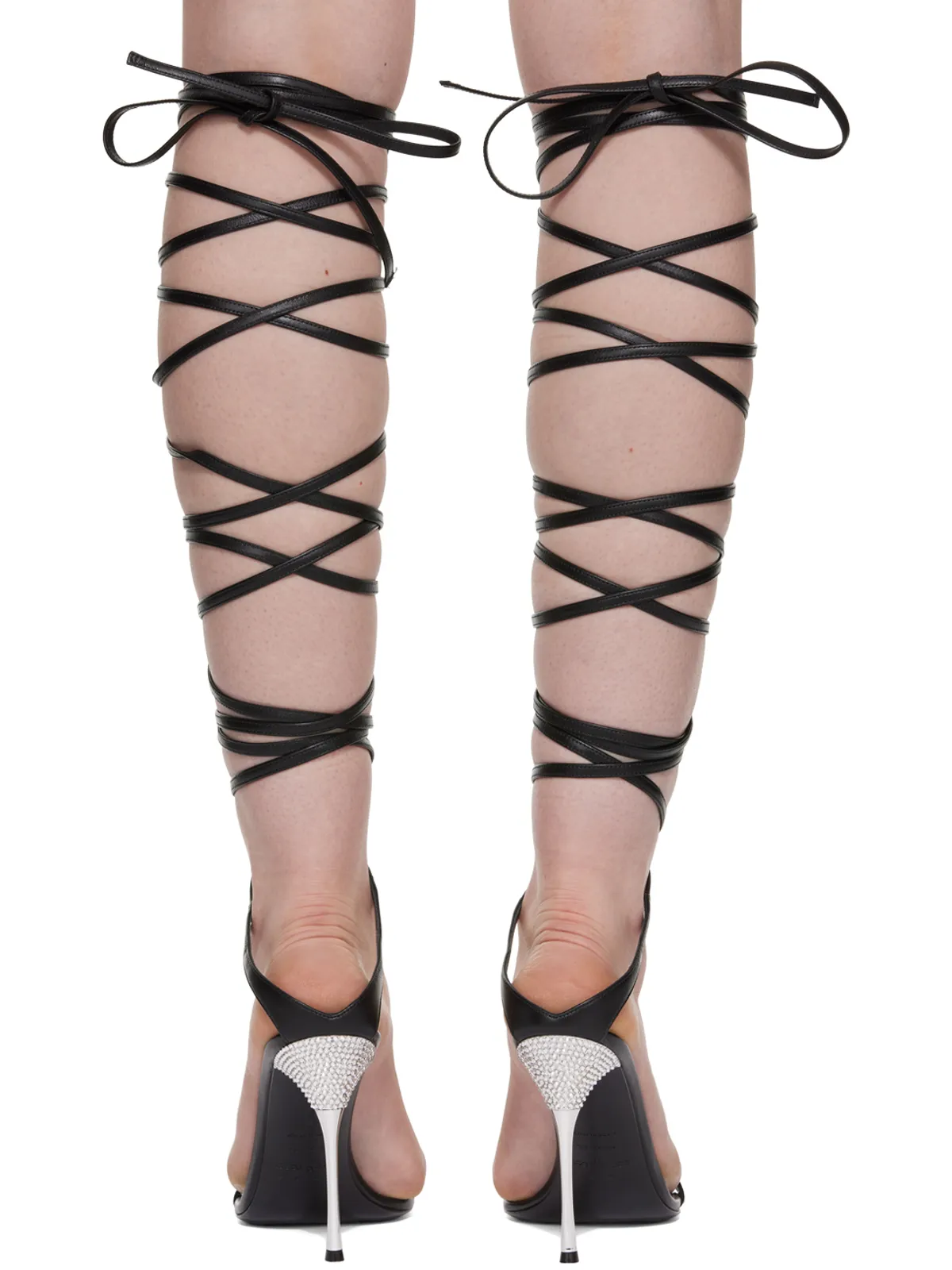 AREA Sergio Rossiエディション ブラック Shibari ヒールサンダル - 画像2
