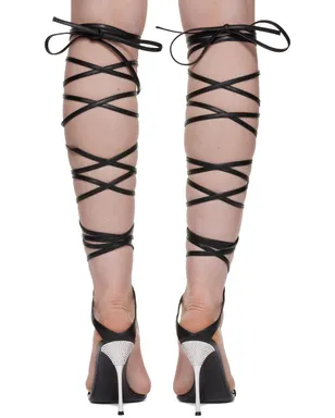 AREA Sergio Rossiエディション ブラック Shibari ヒールサンダル - サムネイル2