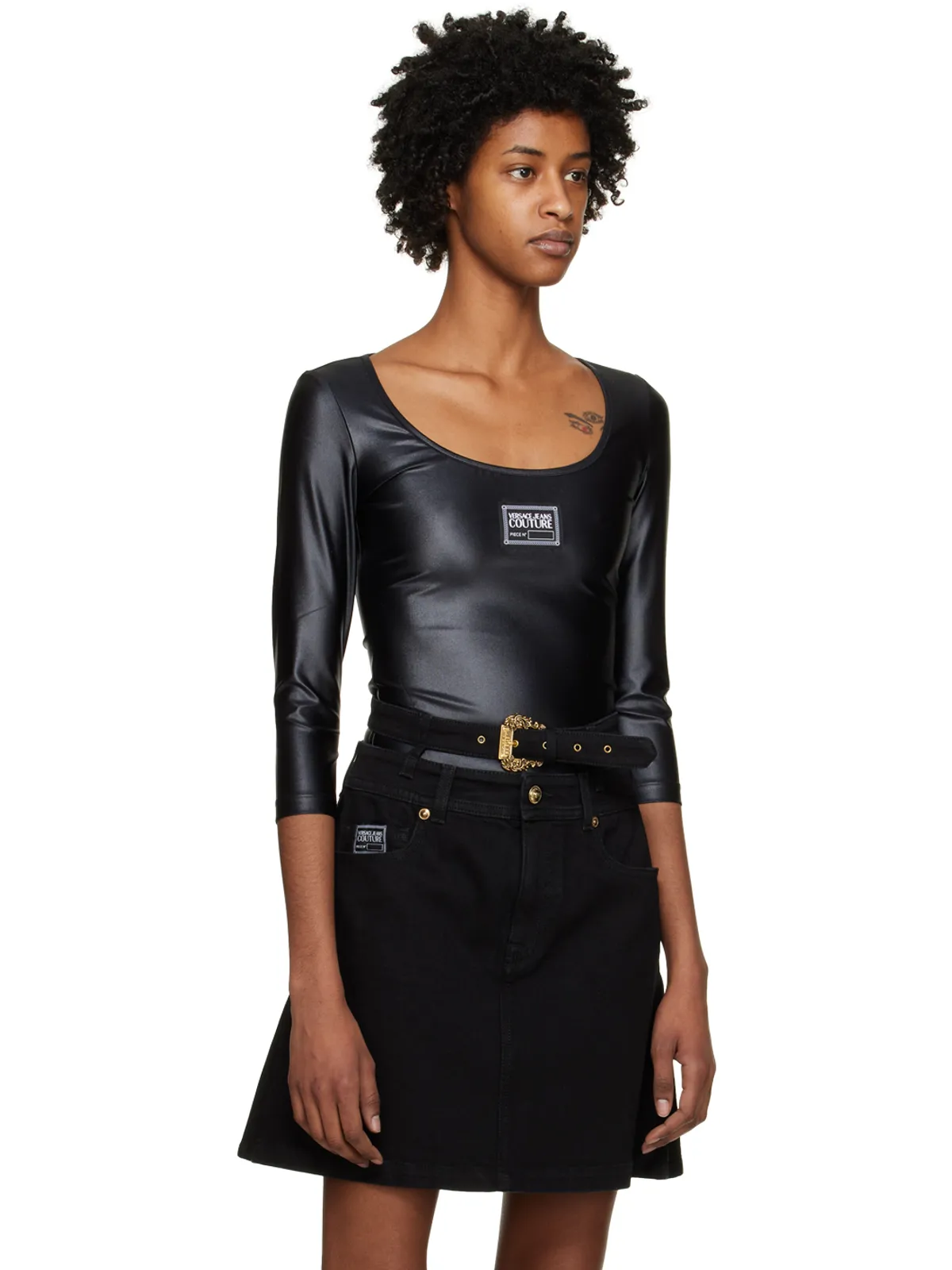 Versace Jeans Couture ロゴパッチ ボディスーツ - 画像2