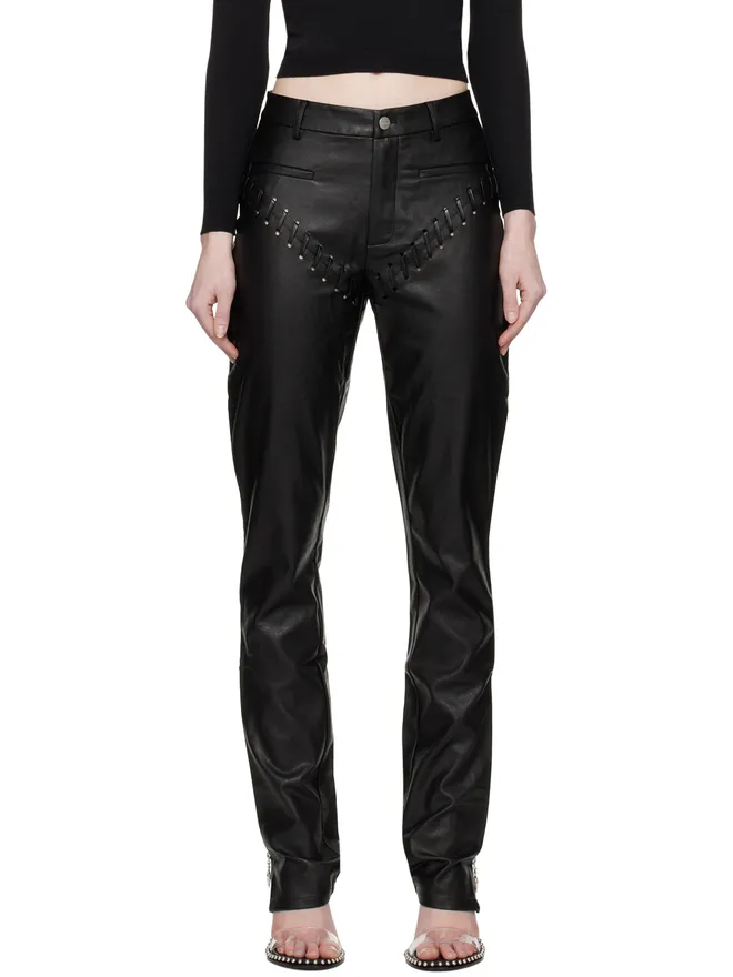 Miaou Miaou Hannah Jewettエディション ブラック フェイクレザー Jet トラウザーズの商品画像