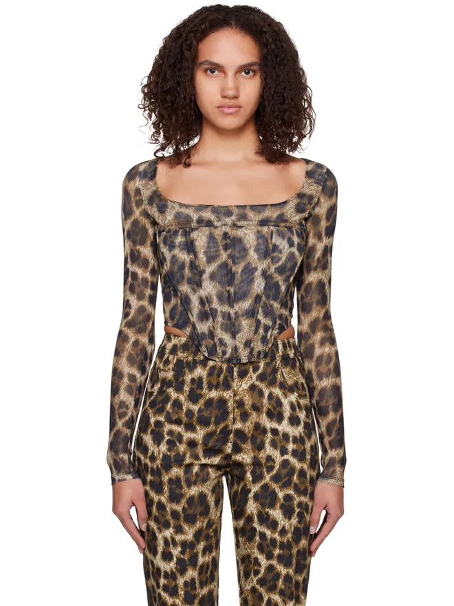 Miaou Miaou Maude レオパード 長袖コルセットの商品画像