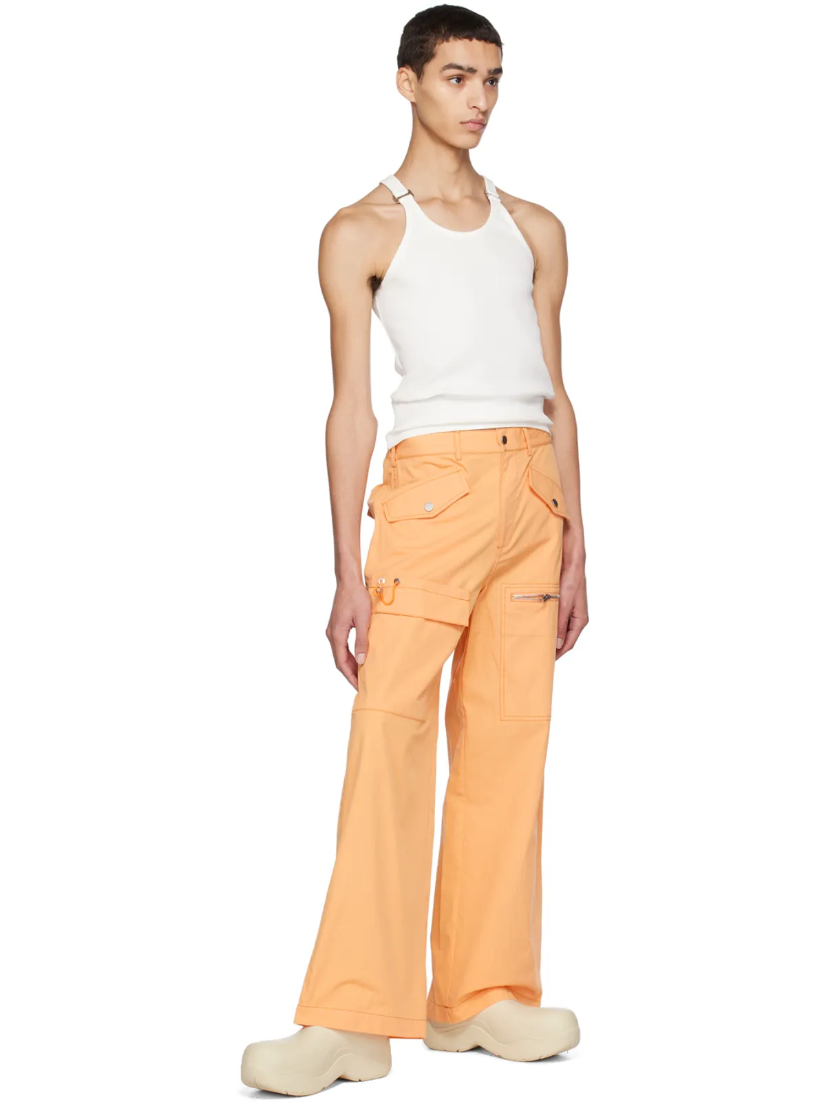 Dion Lee オレンジ スラウチー ポケット カーゴパンツ - 画像4