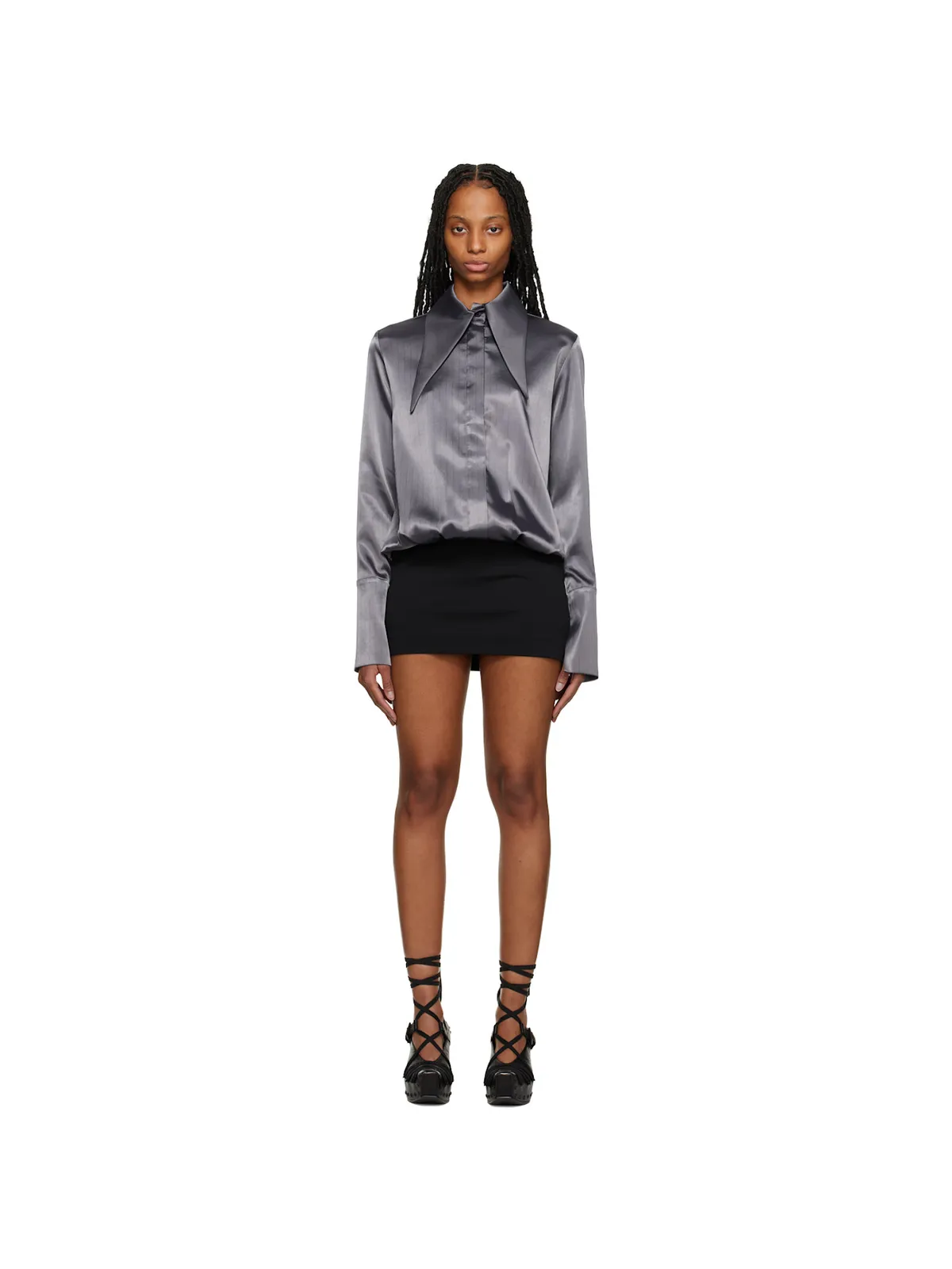 16Arlington SSENSE Workカプセルコレクション グレー Dara ミニドレス - 画像1