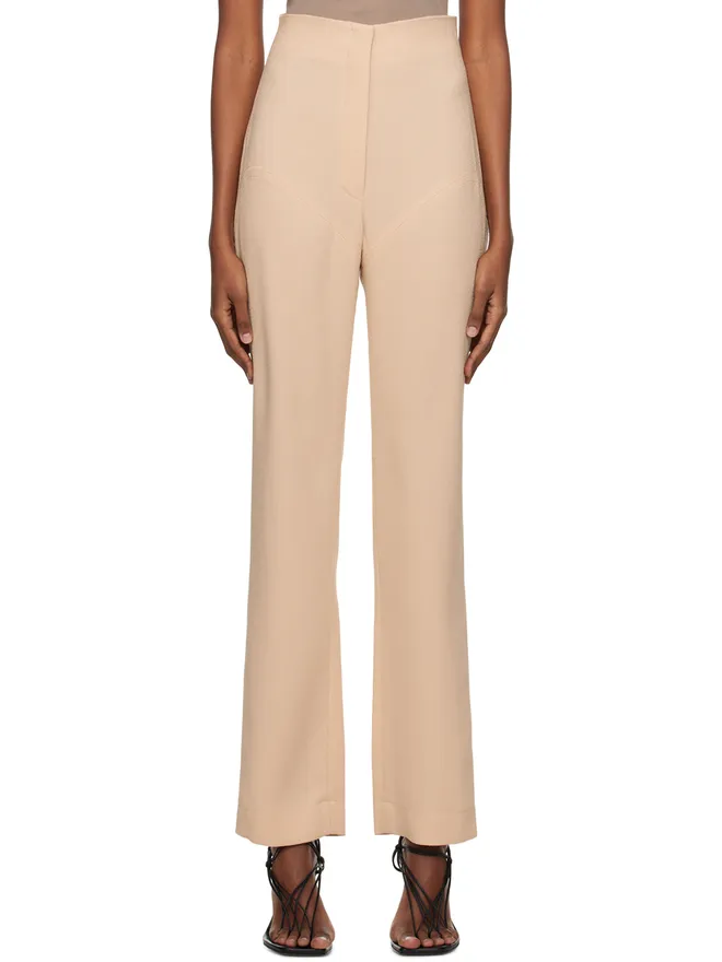 Paris Georgia Paris Georgia SSENSE Workカプセルコレクション ベージュ パネル トラウザーズの商品画像