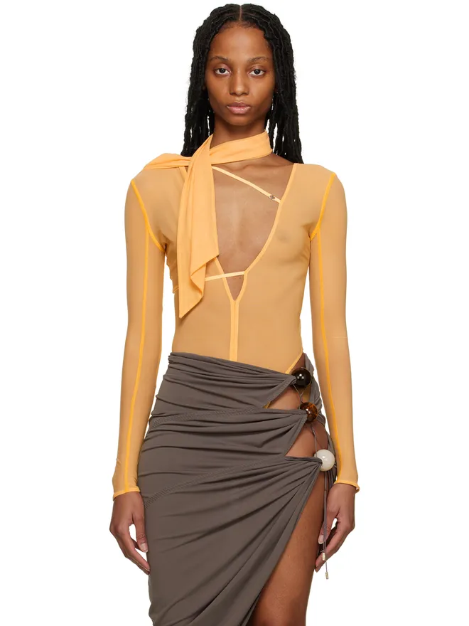 JACQUEMUS JACQUEMUS Le Raphiaコレクション オレンジ Le Body Abanaba ボディスーツの商品画像