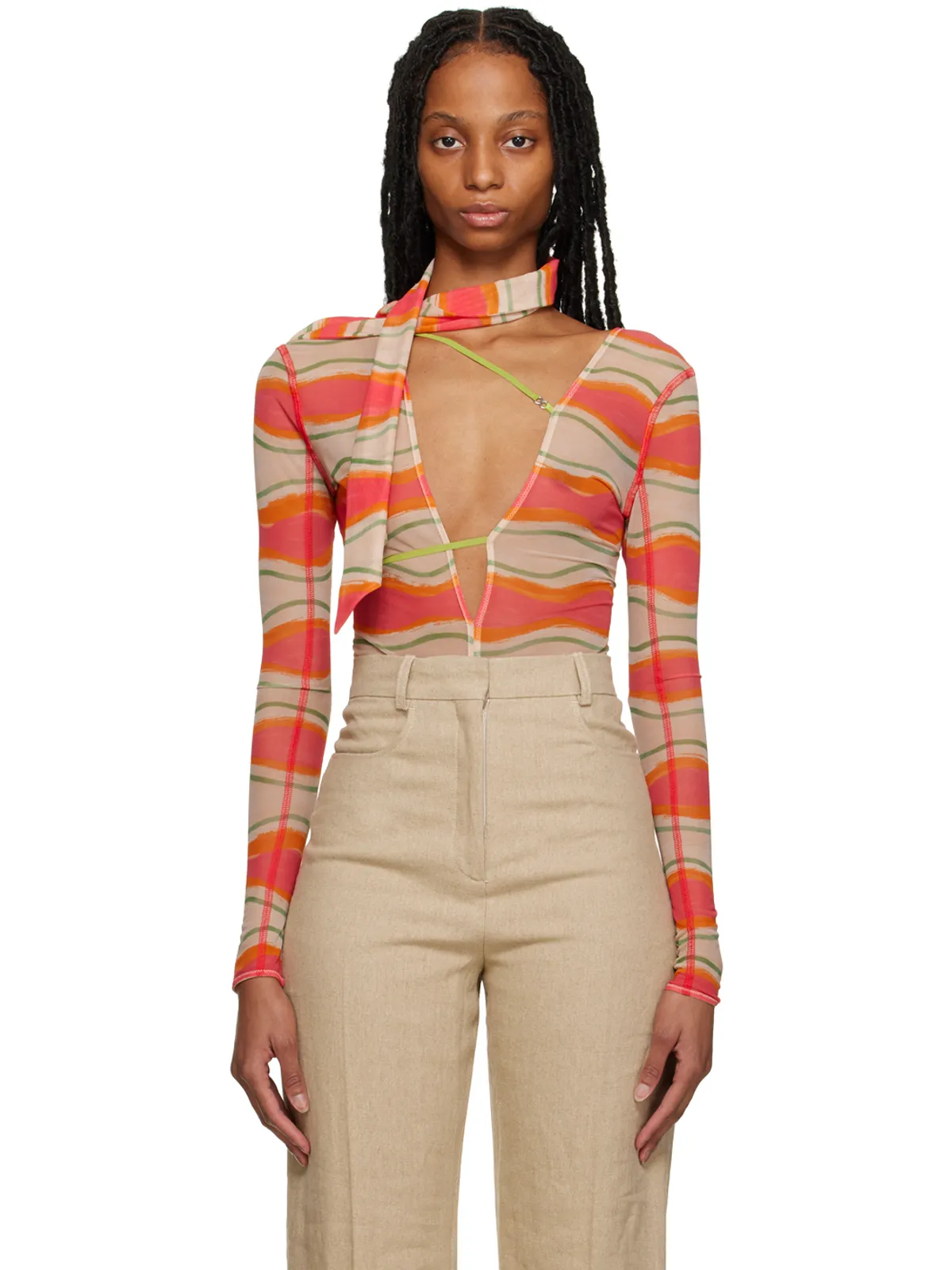 JACQUEMUS Le Raphiaコレクション マルチカラー Le Body Abanaba ボディスーツ - 画像1