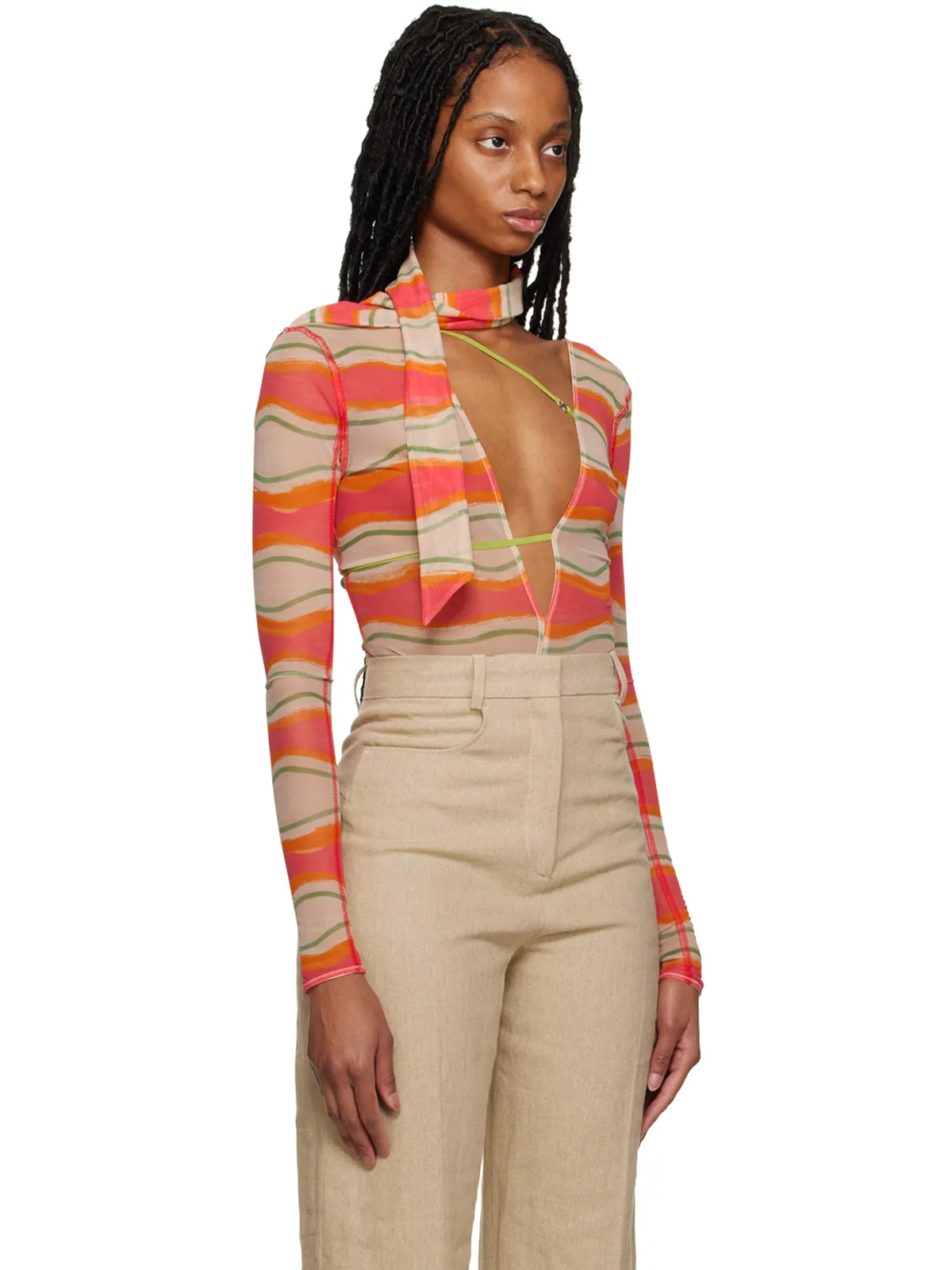 JACQUEMUS Le Raphiaコレクション マルチカラー Le Body Abanaba ボディスーツ - 画像2
